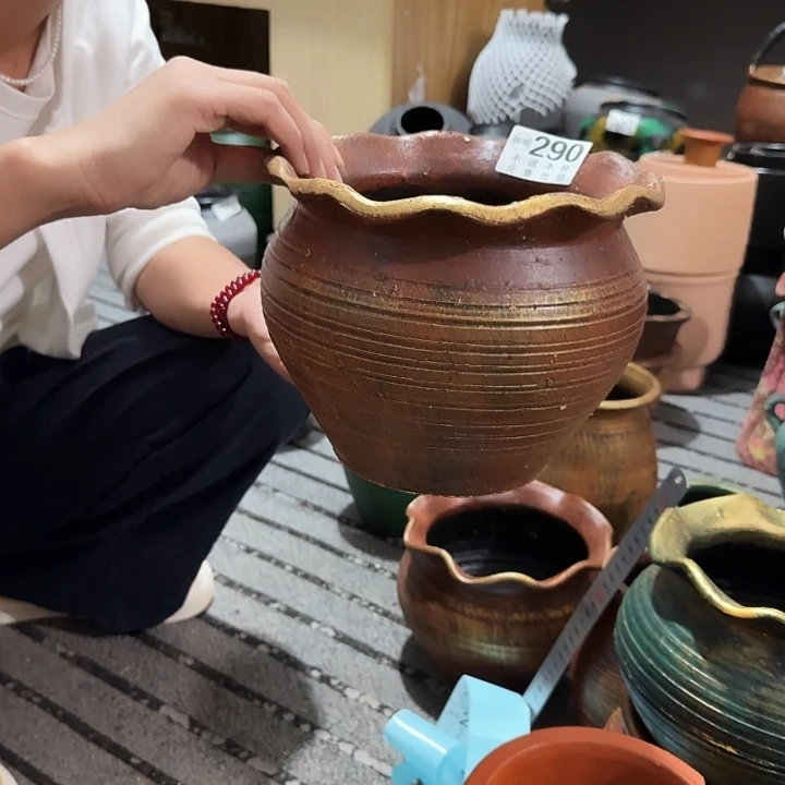 瑕疵金色花边290高度16口径20