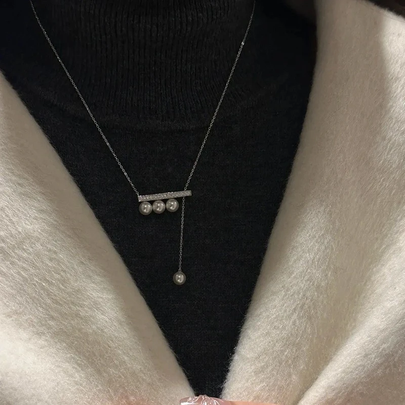 明星同款饰品吊坠四分音符抽拉项链时尚轻奢小众一字型平衡