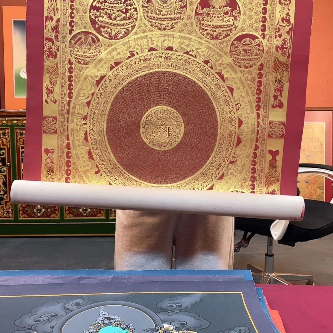 装裱画60×90那噶王八宝坛城纯手绘