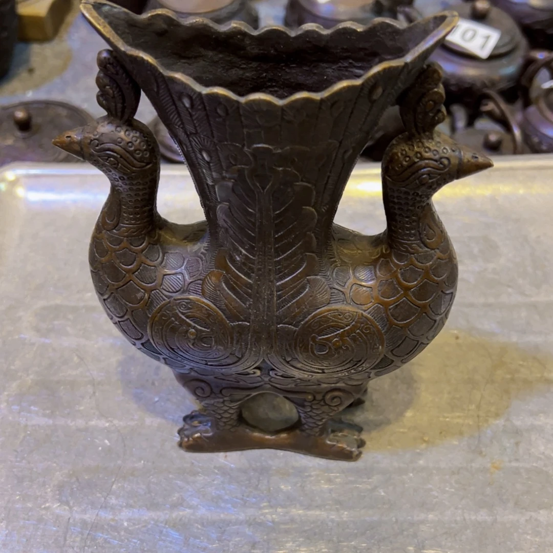 桐***园黄铜摆件，文房摆件