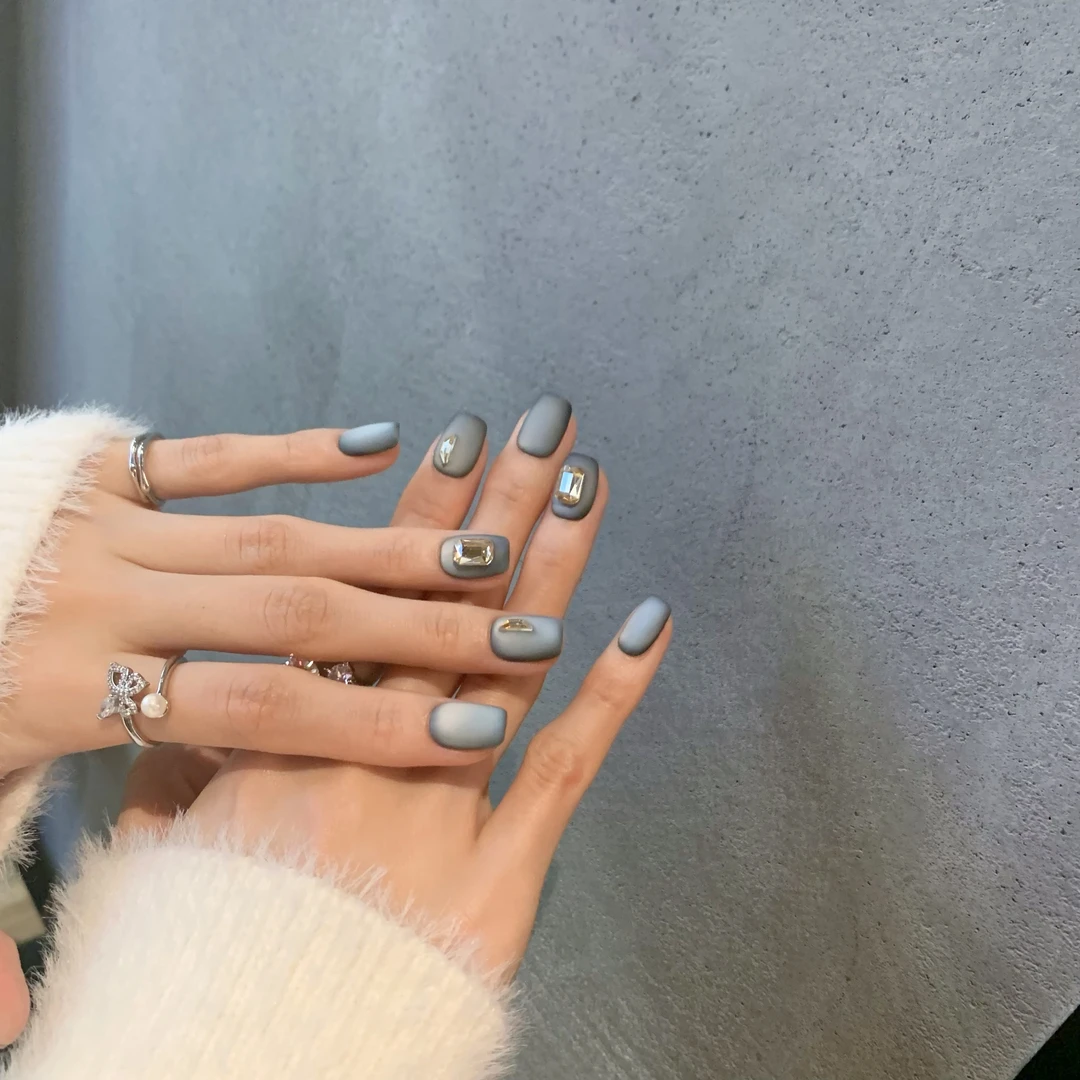 华伦香风丨XBay门店同款磨砂哑光美甲高级轻奢气质短甲手工穿戴甲