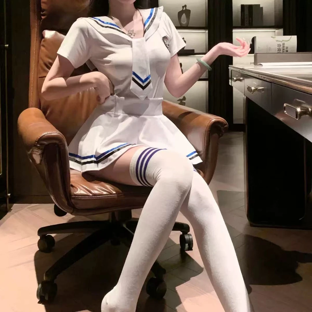 SL[夜酥姿美]内衣性感清纯学生JK水手服制激情火辣内衣分体套装