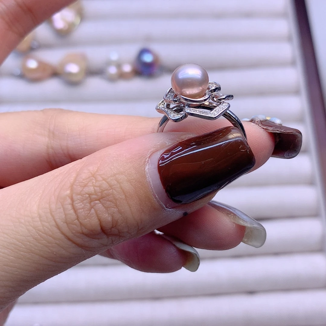 【闪购商品】戒指银S925镶嵌淡水珍珠