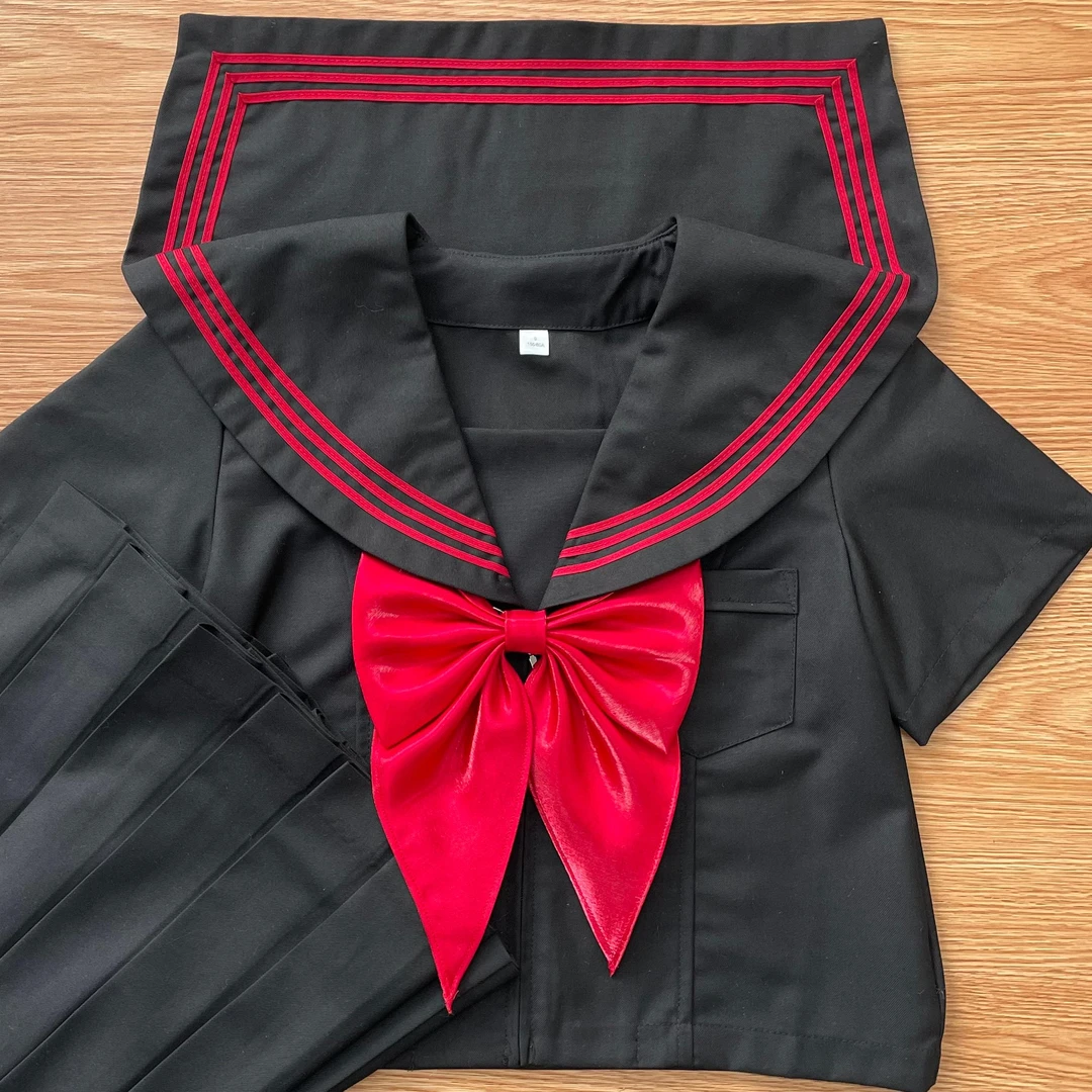 小糊涂JK【赤红三本】原创正版水手服基础套装学院中间服毕业学院