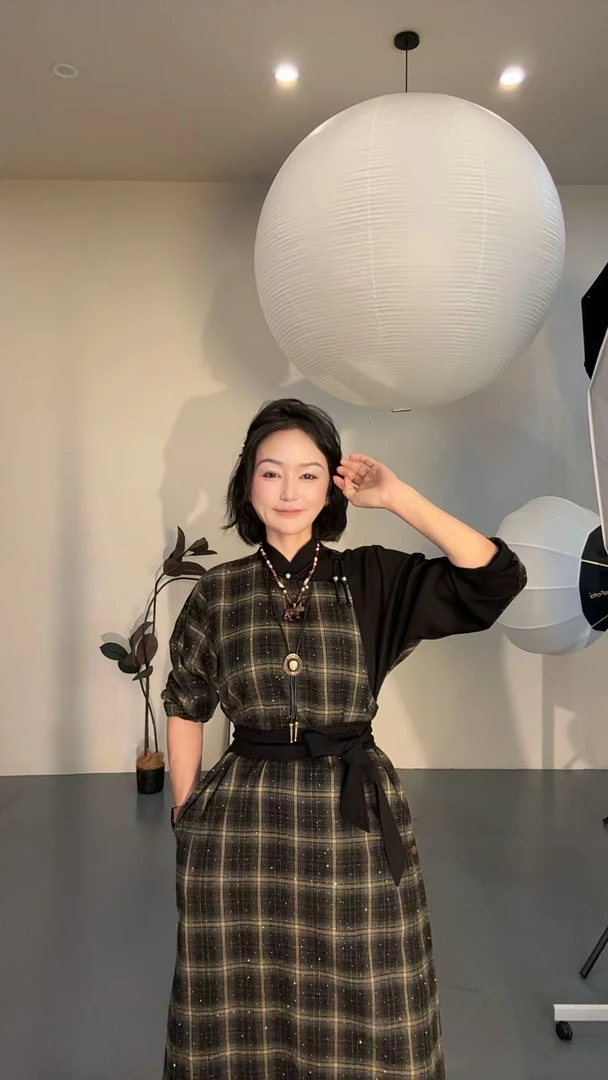 【图雅】蒙式 星空 美式秋天 格子长袍