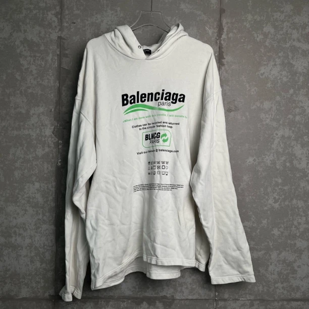 未使用 Balenciaga/巴黎世家 XS*1/环保可乐海浪帽衫/16810/JP