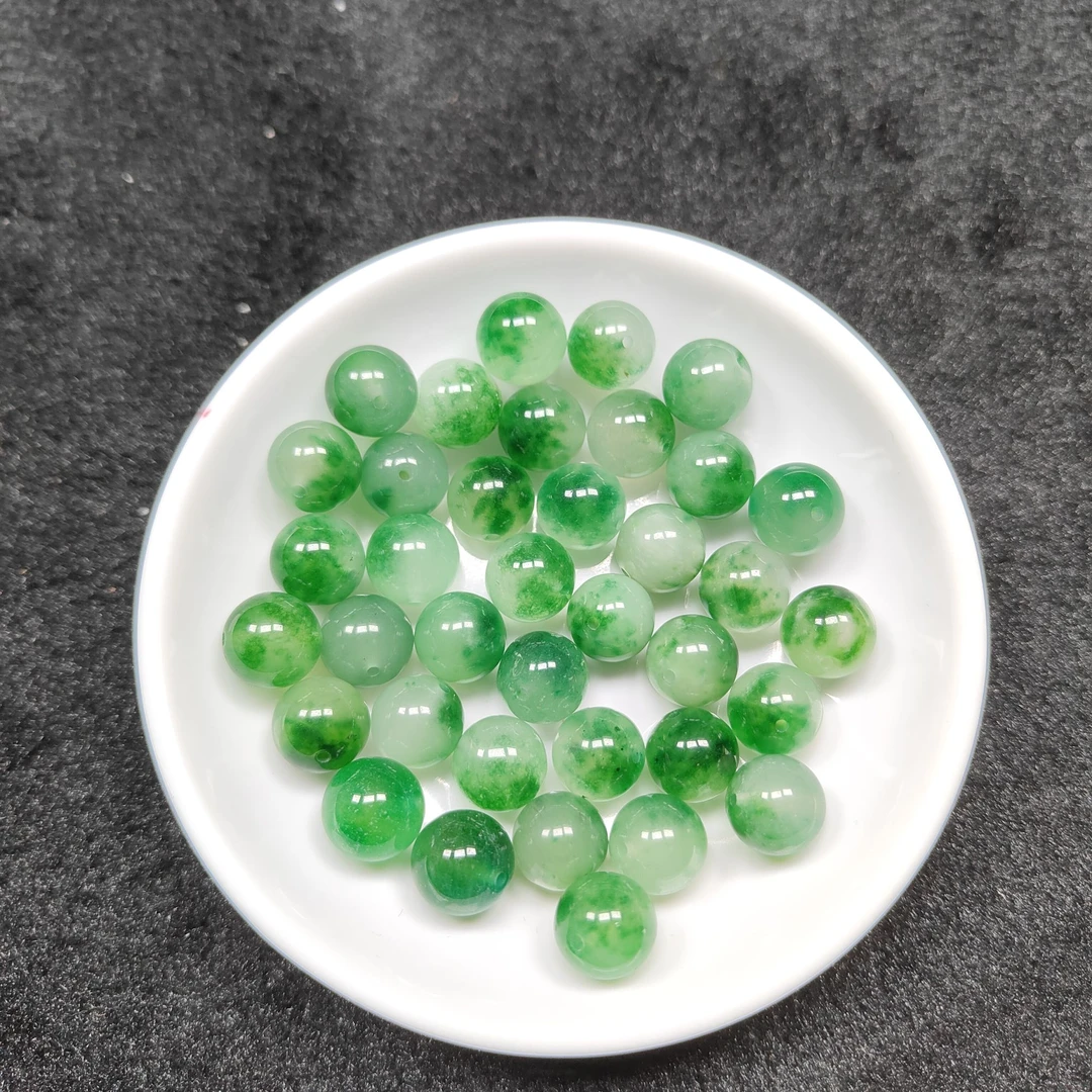 天然散珠 飘绿花 12mm （赠弹力绳） PL007