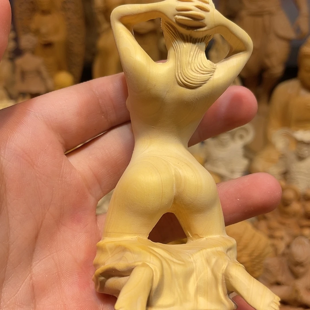 黄杨木小微瑕跪裸女