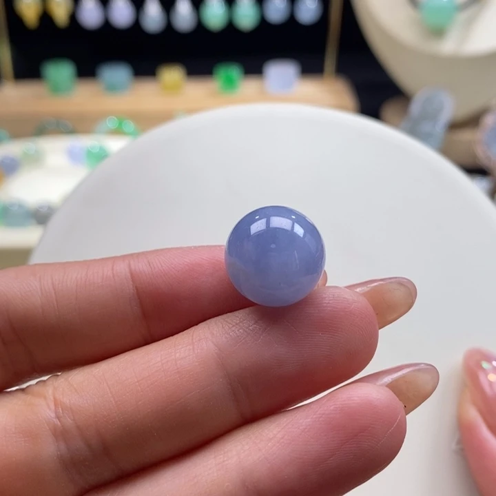 翡翠吊坠(不含链)未镶嵌翡翠蓝紫色大珠卡14.8m