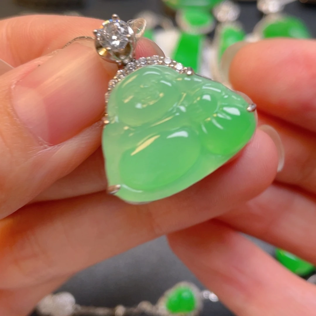 翡翠银S925镶嵌吊坠(不含链)