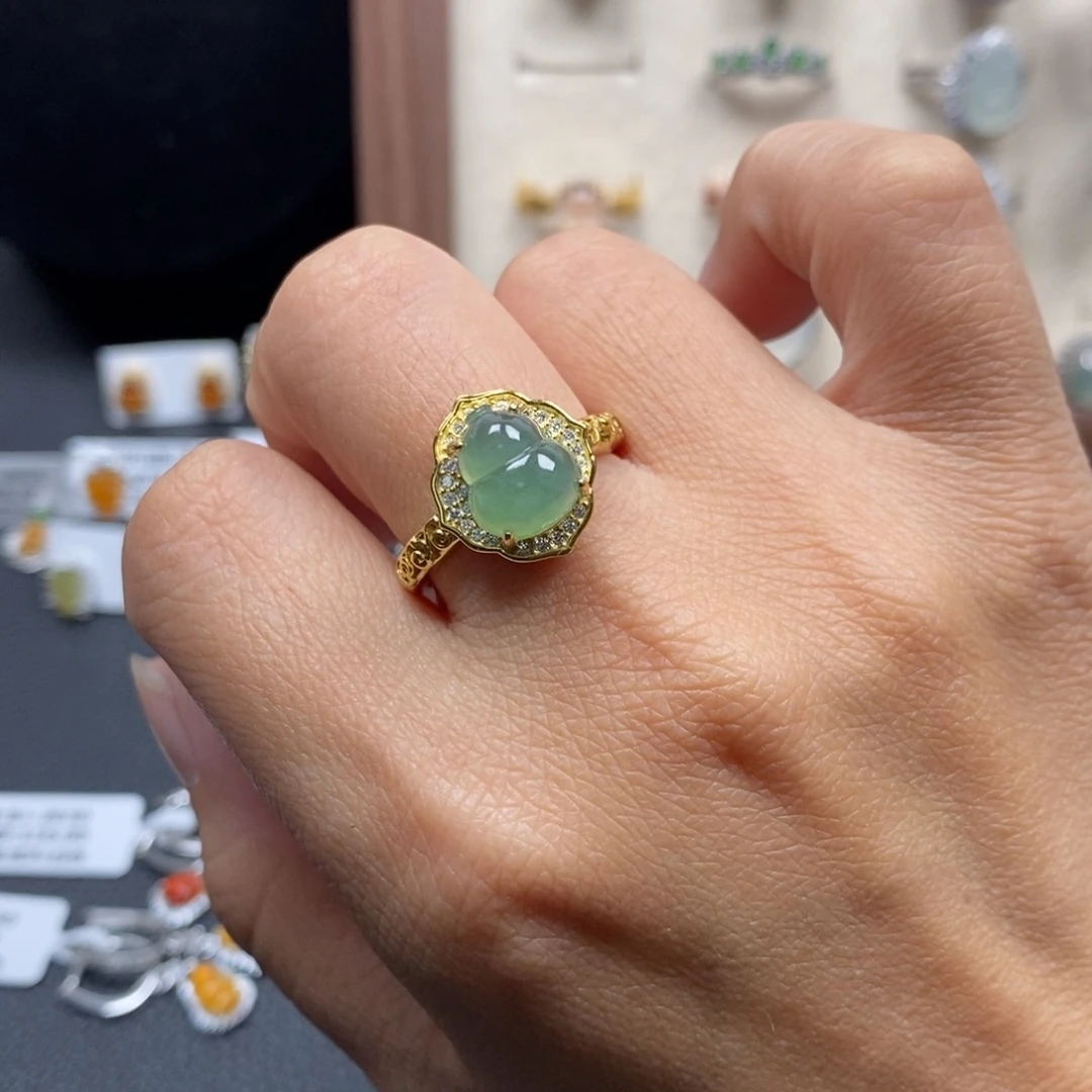 开***心翡翠银S925镶嵌戒指