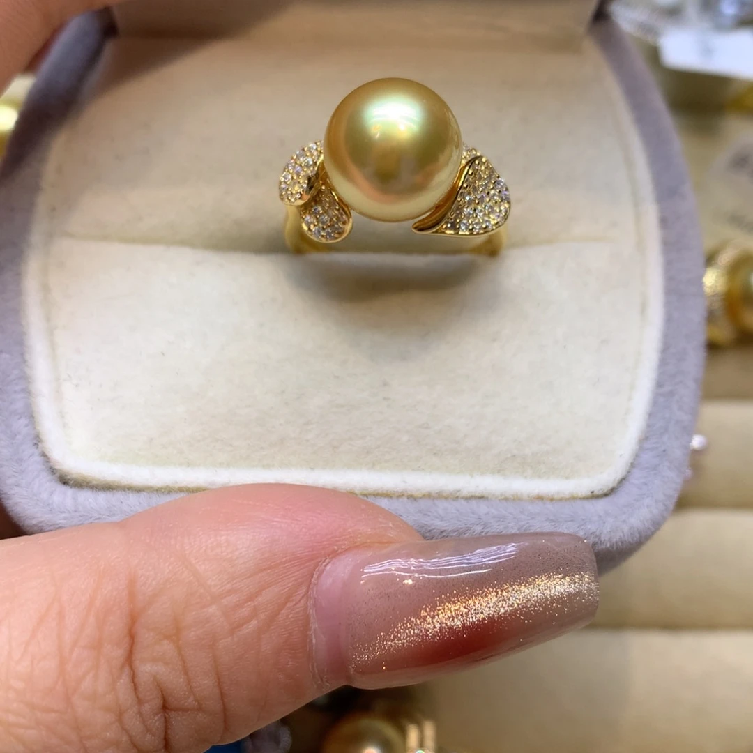 银S925镶嵌戒指海水珍珠