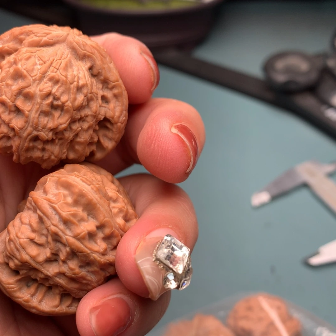 文玩核桃把件白狮子3839