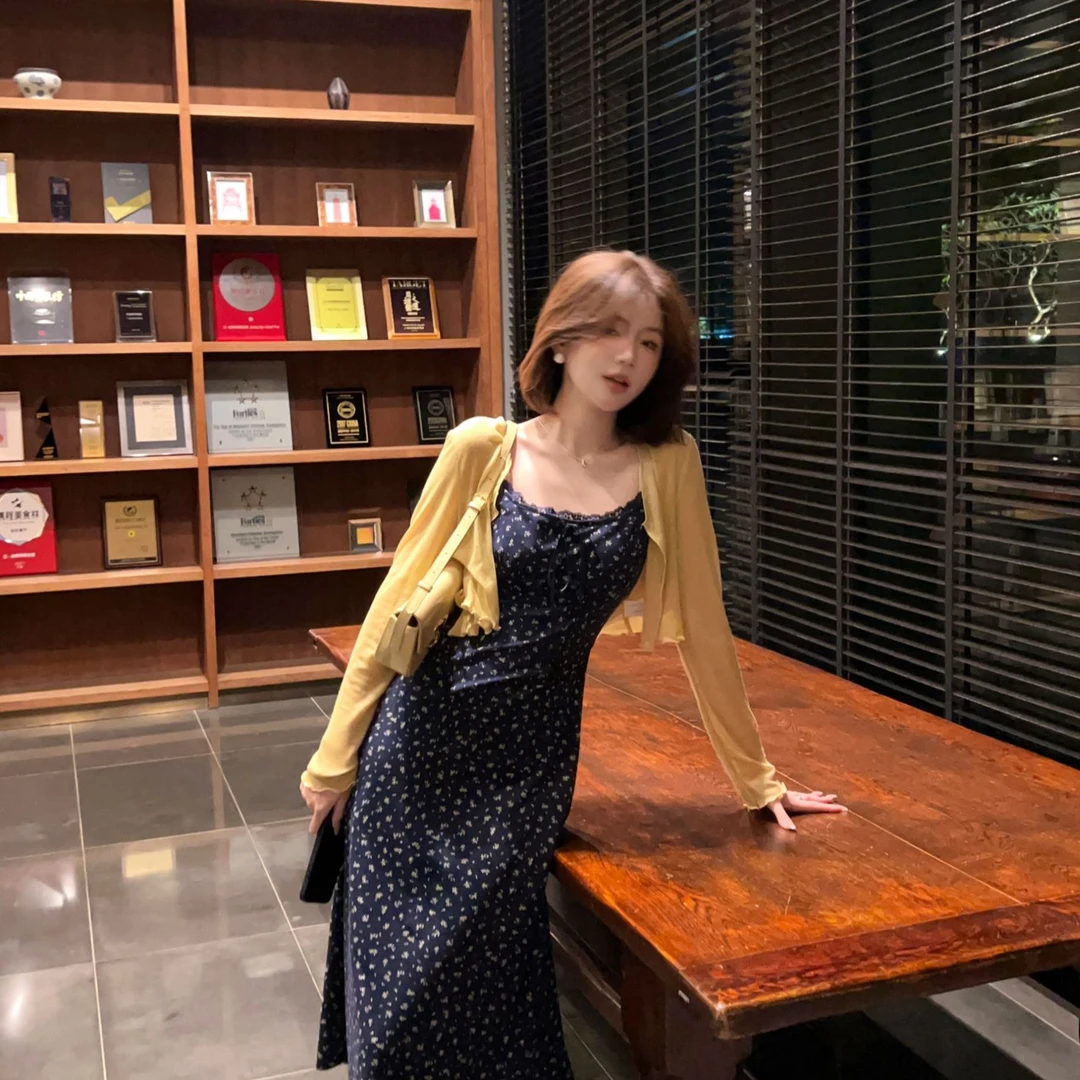 【芝士Cheese】芝士奶酪 轻薄软糯薄款木耳边冰丝针织开衫V领上衣