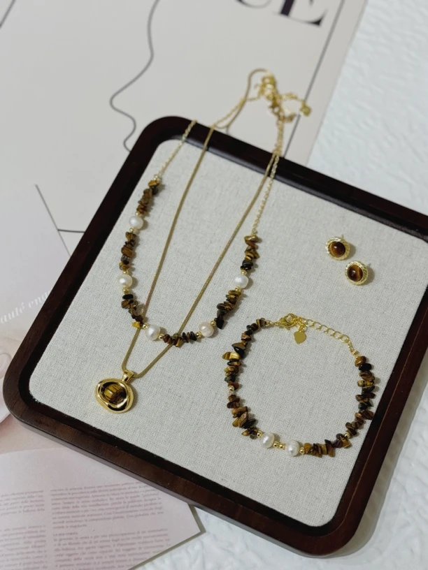 钛钢项链 LARVINA 复古项链套装三件套