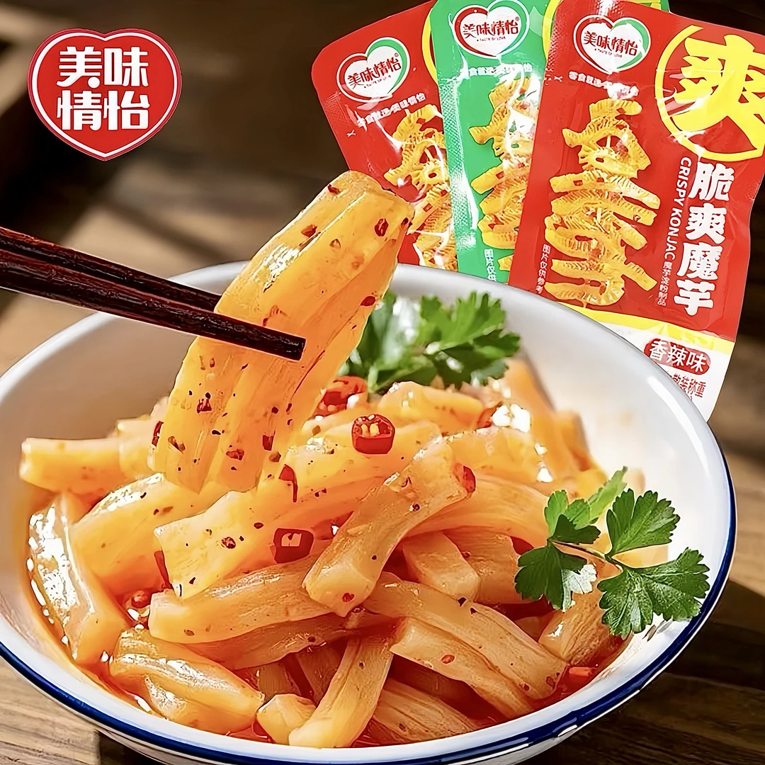 美味情怡魔芋爽香辣素毛肚开袋即食零食休闲食品麻辣红油解馋小吃