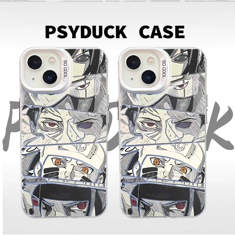 适用苹果华为一加小米火影眼神彩银白底卡通动漫防摔手机壳