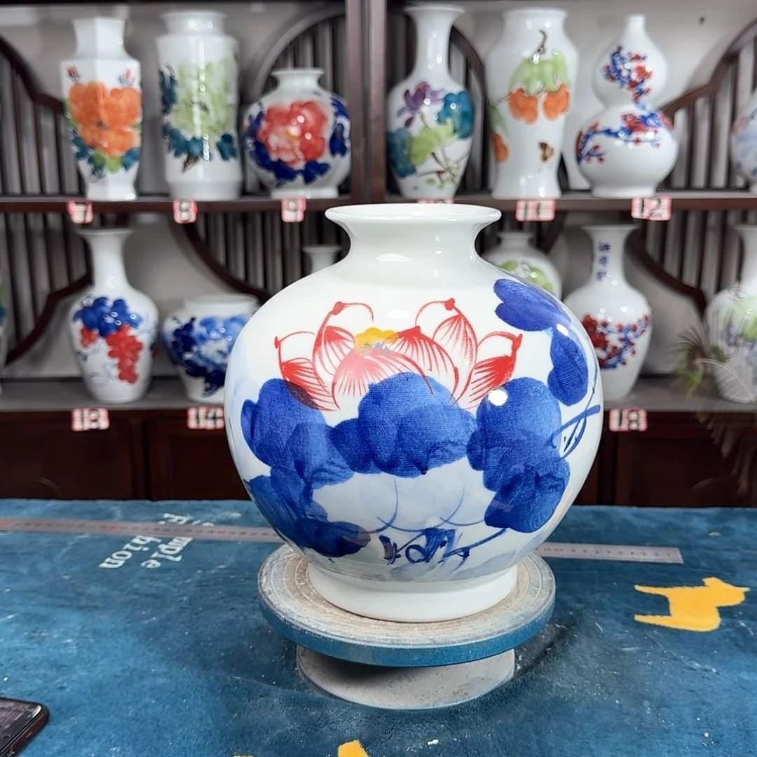 摆件景德镇陶瓷石荷花