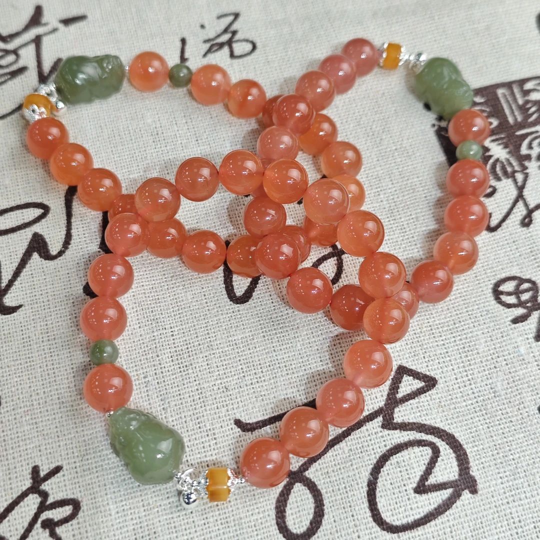 【书记甄选】天然原创南红单圈手链 多样性发一件 约9mm JC4709