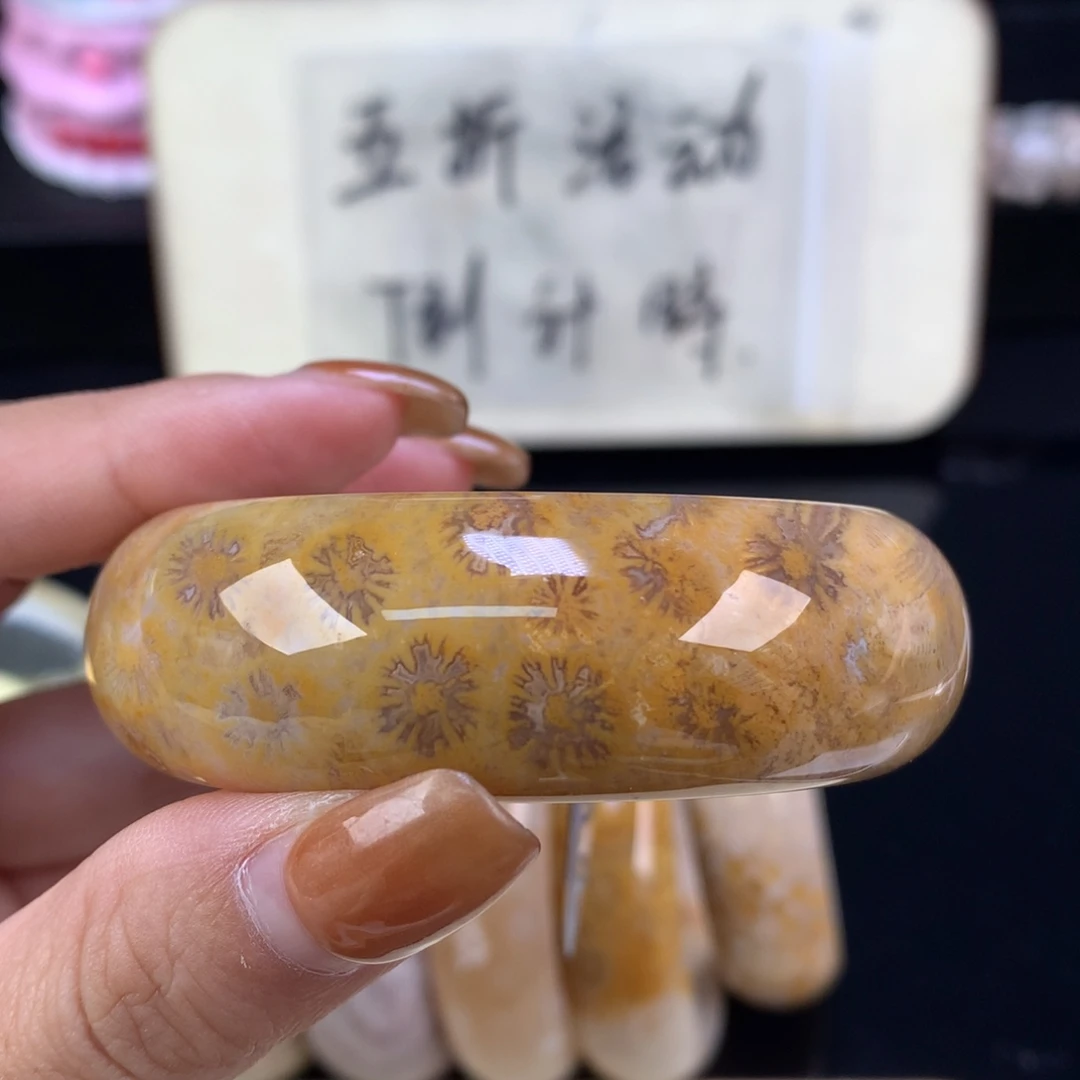 硅化珊瑚（珊瑚玉）未镶嵌颈饰精美手镯五折51.7口（88号）