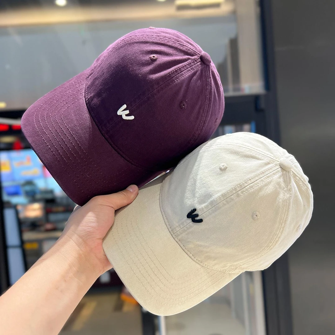 韩系街头简约潮字母刺绣棒球帽男女水洗纯棉休闲休闲百搭鸭舌帽子