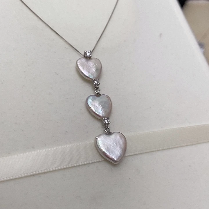 链子925银爱心吊坠项链