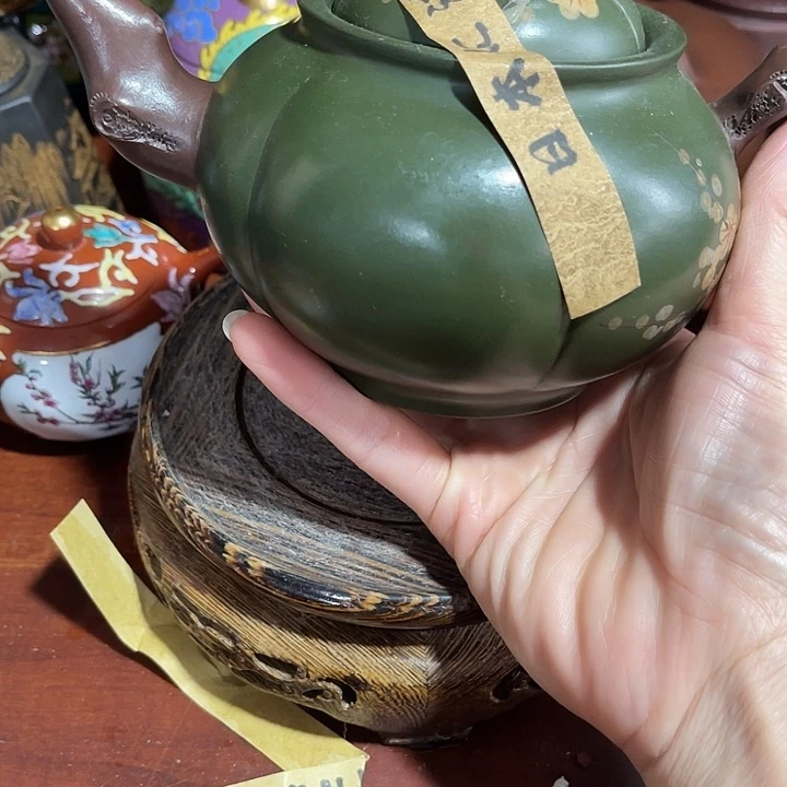 段泥茶壶原矿泥料手工制作的一把紫砂壶