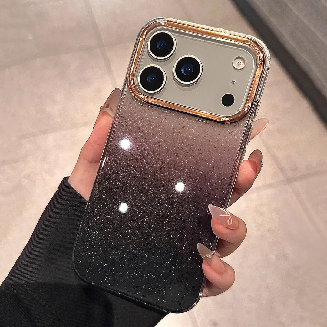 星空渐变适用苹果17promax手机壳闪粉iphone16promax保护套15pro