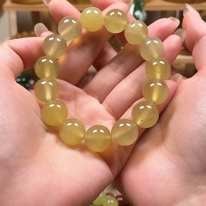 蛇纹石玉手链未镶嵌明**天