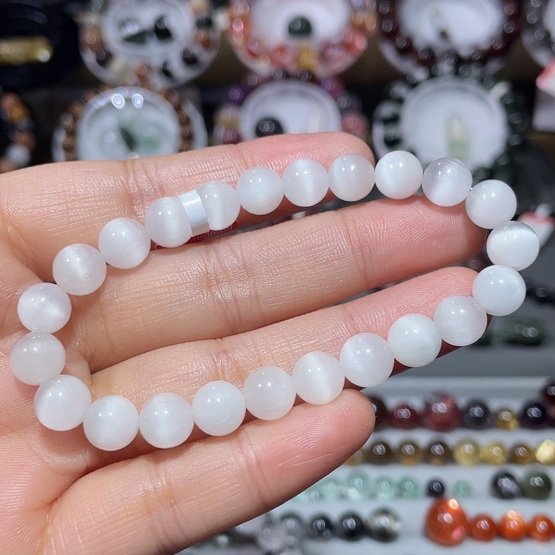 手链水晶未镶嵌白兔毛手串