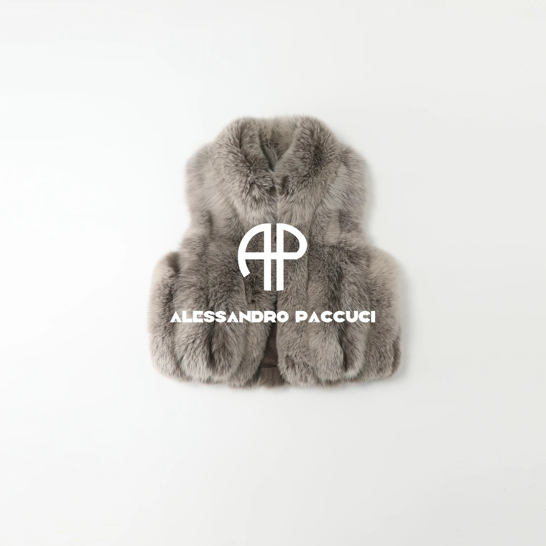 AP洛哥54078CC【雪山飞狐】黑标系列/进口狐狸毛时尚温暖短皮草马甲