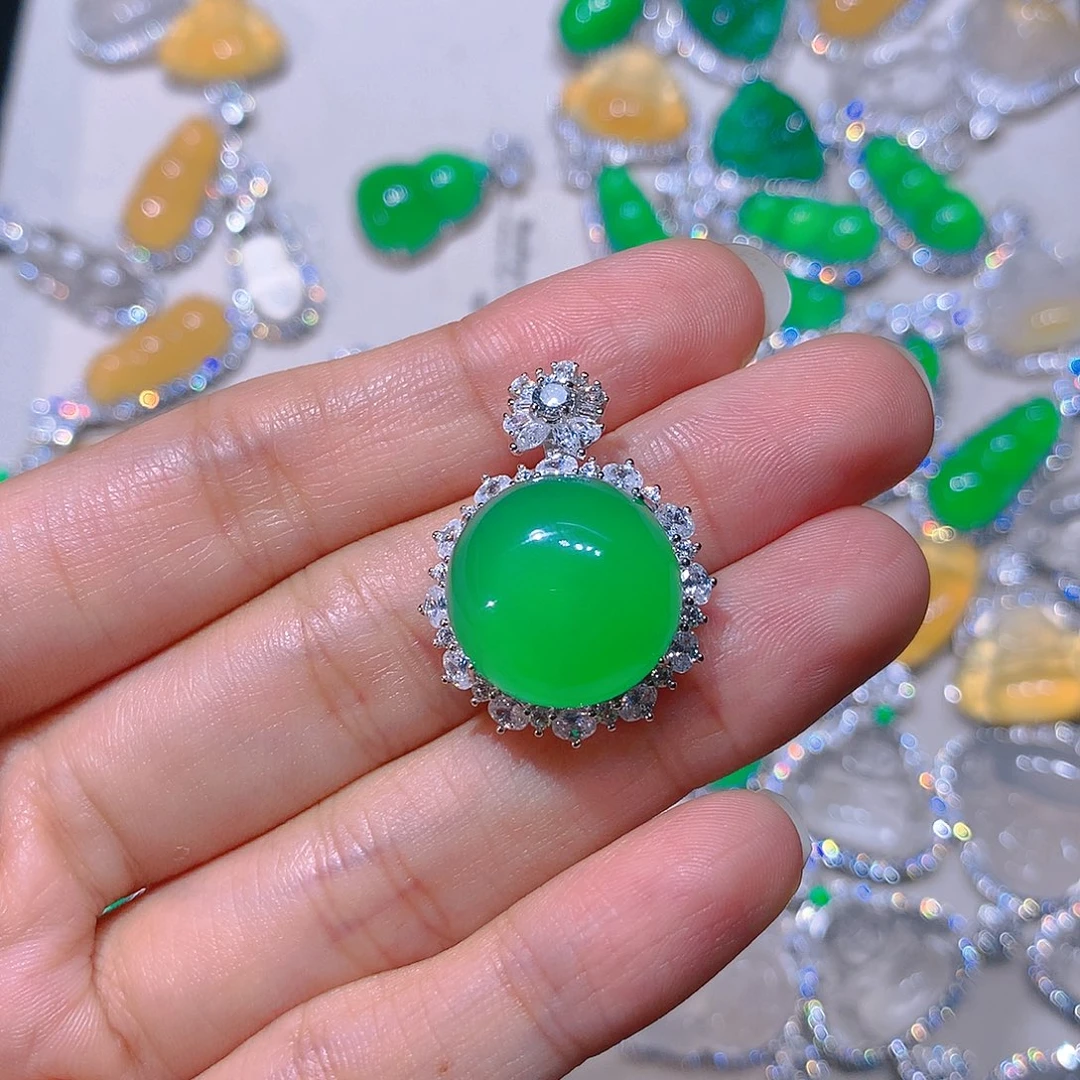 玛瑙/玉髓颈饰银S925镶嵌嗨**令