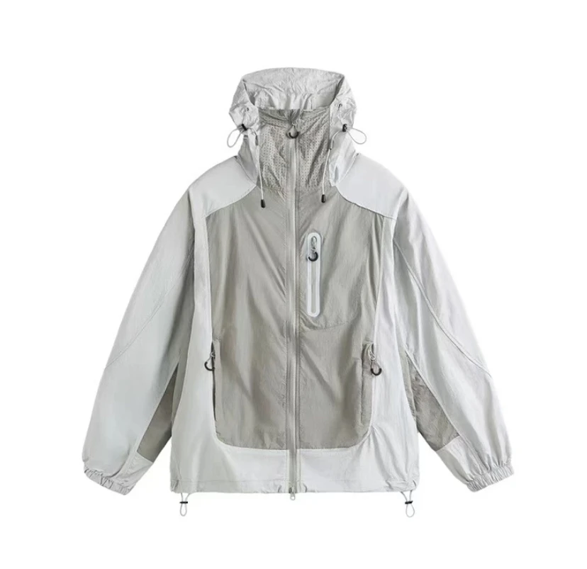 UPF50+  拼接多口袋宽松连帽防晒衣