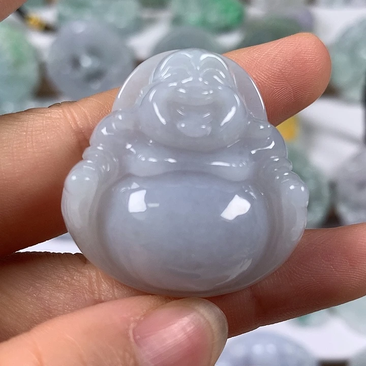 颈饰未镶嵌翡翠笑佛卡厚10+