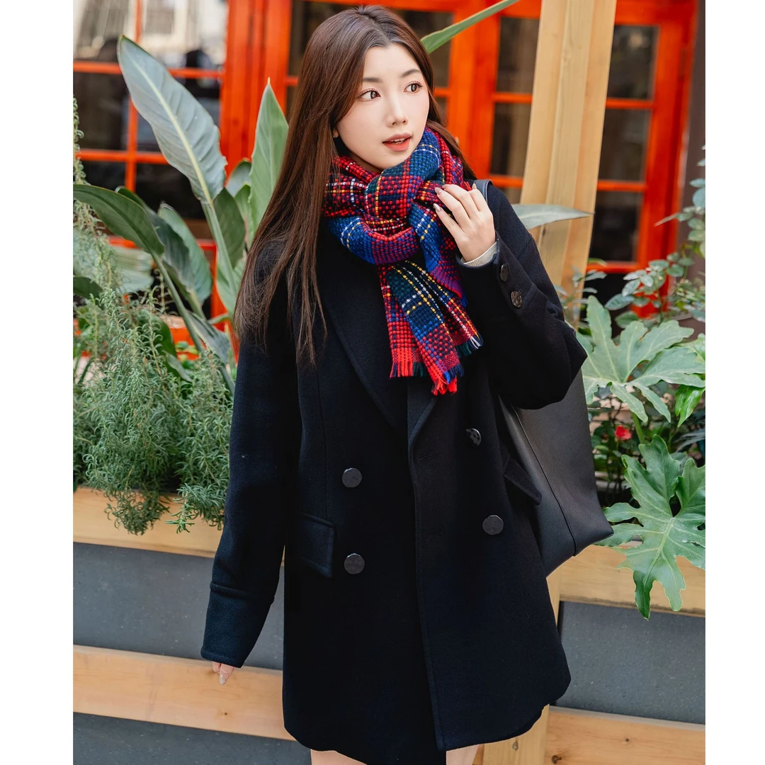 GIRDEAR/哥弟秋冬新款气质citywarm羊毛中长款毛呢大衣女 1400625