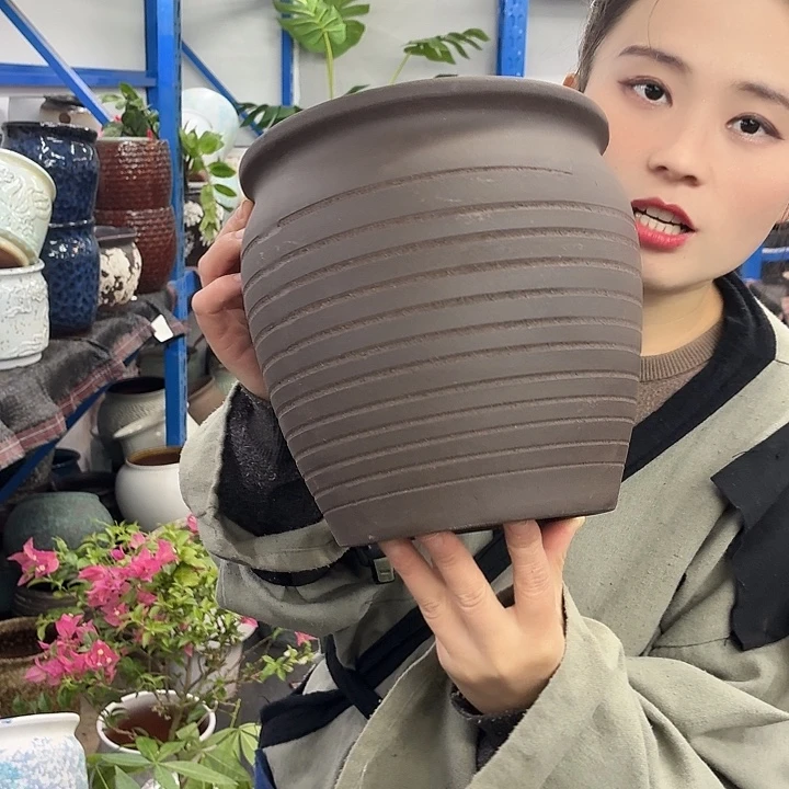 20×21 -粗陶花盆有孔-买买买