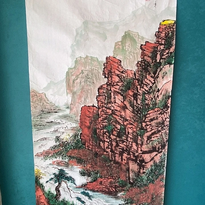 国画四尺手绘山水