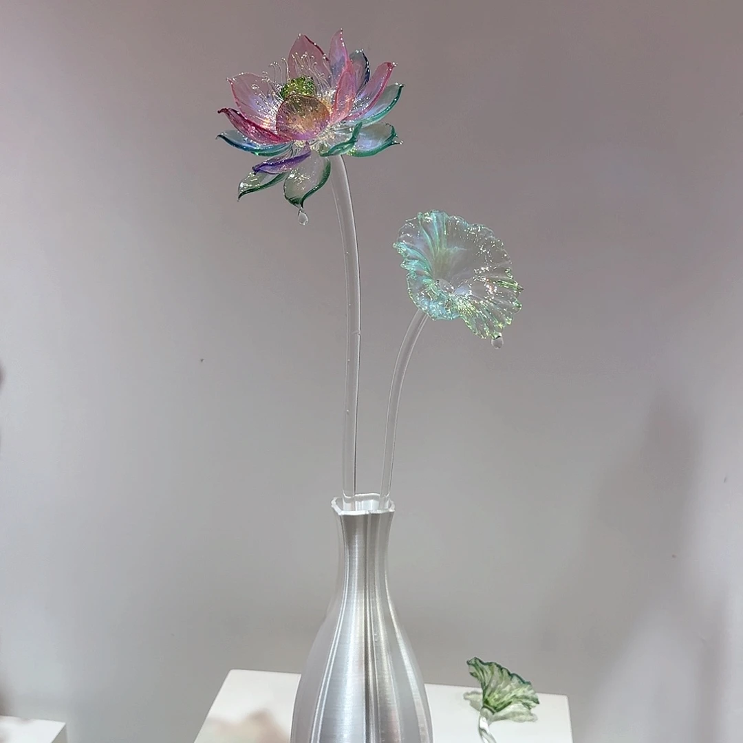 琉璃手工艺品七彩宝莲111111