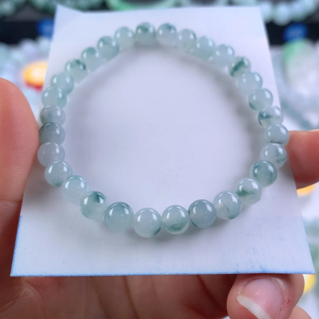 翡翠未镶嵌手链卡6.3