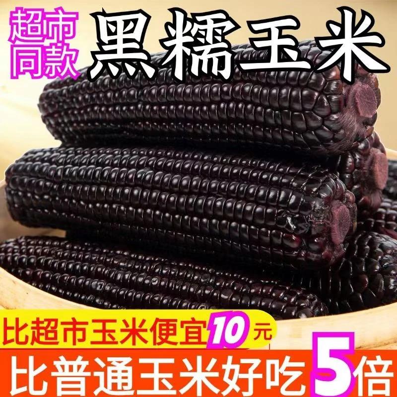 【试吃4根】东北黑糯玉米软糯香甜拍10根加4根整箱6斤左右