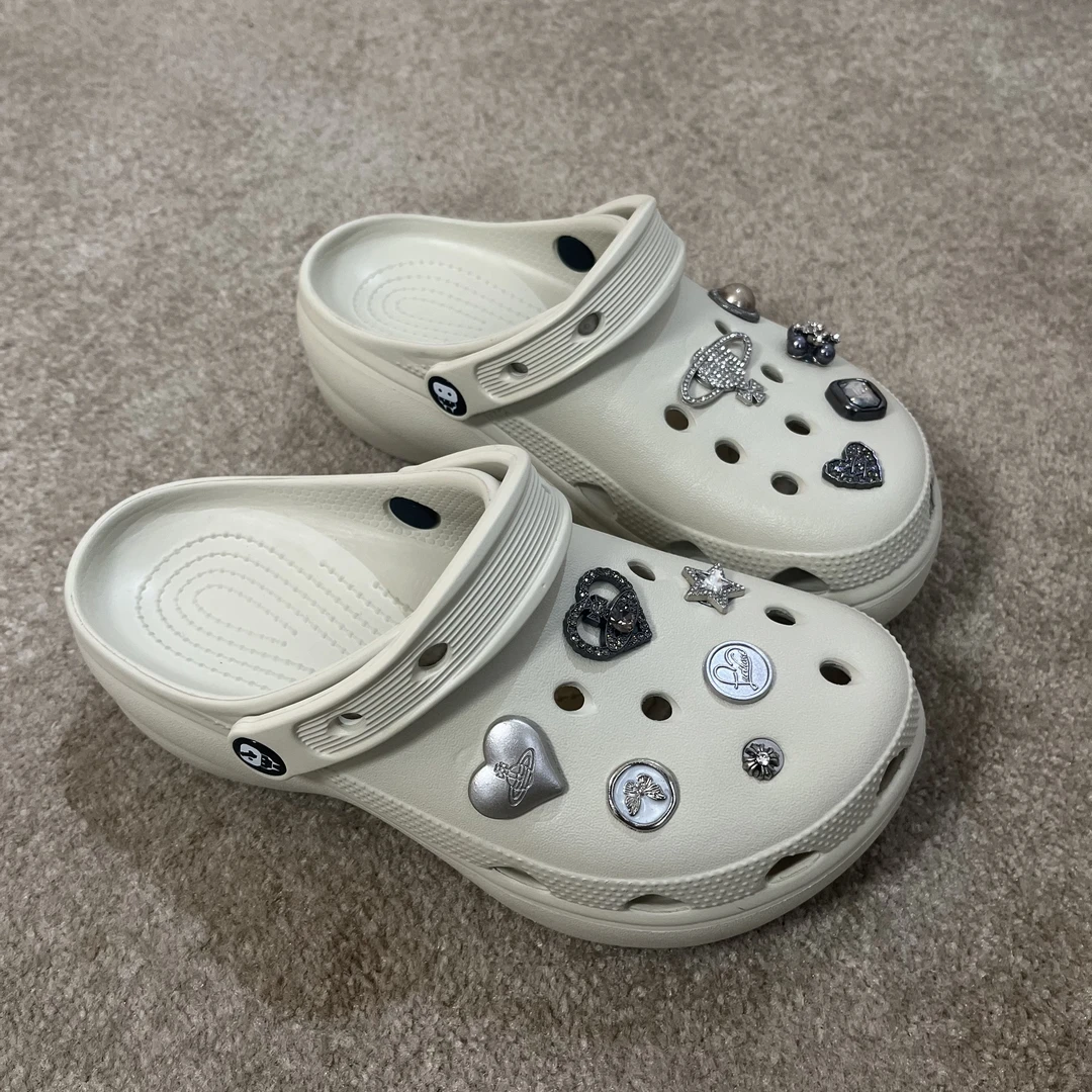 【嘉渝】4cm厚底增高云朵洞洞鞋防滑洞洞拖舒适柔软居家外穿不臭脚