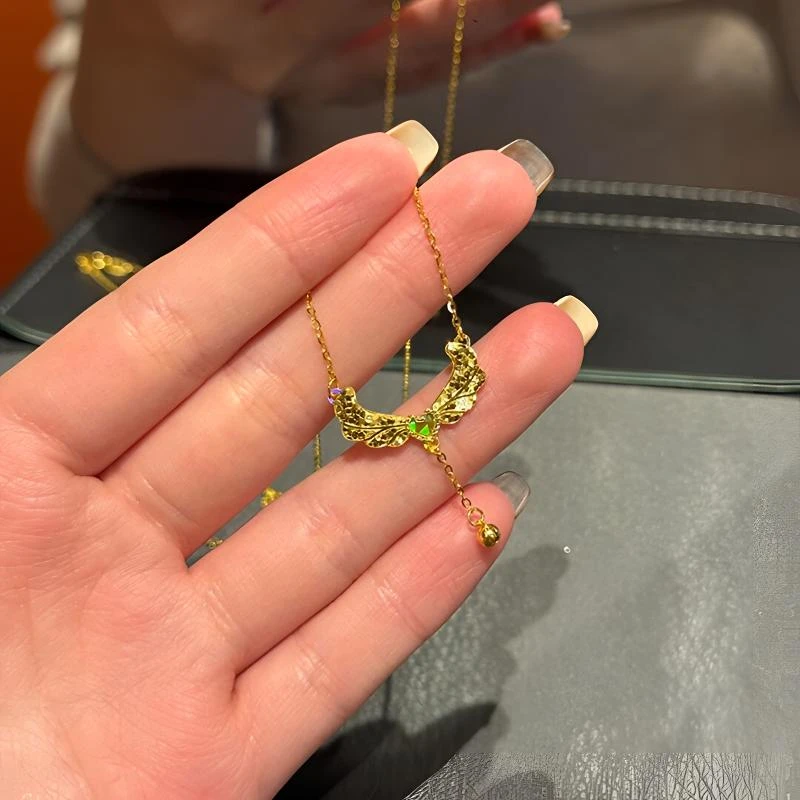 柯柒 钛钢项链 爱神之翼项链女轻奢小众设计百搭高级感锁骨链礼物