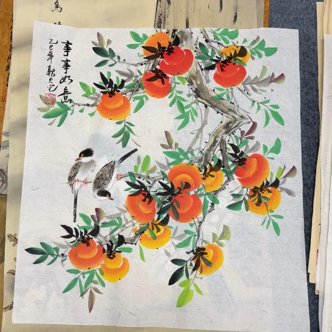 国画尺寸50X50纯手绘作品