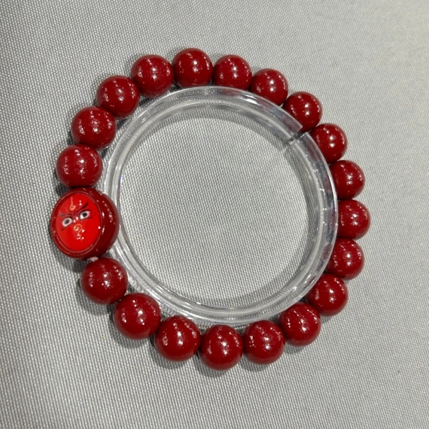 含辰砂工艺品A173 辰砂卡1.0 圆珠单圈手串(合成)