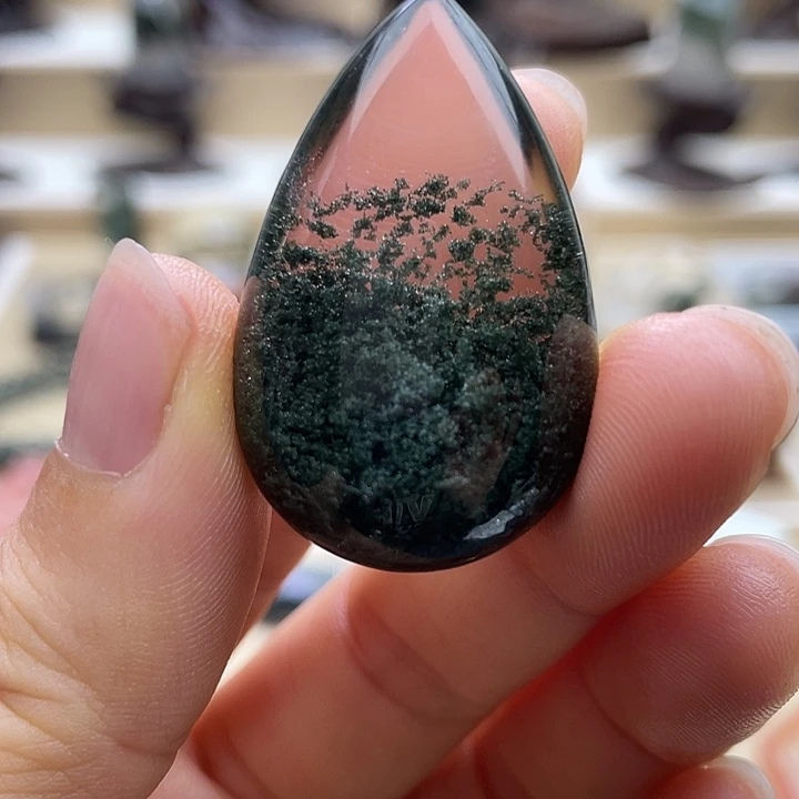 未镶嵌颈饰水晶绿幽灵聚宝盆水滴