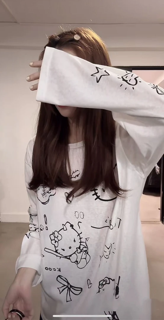卡通KT猫印花长袖防晒T   3312