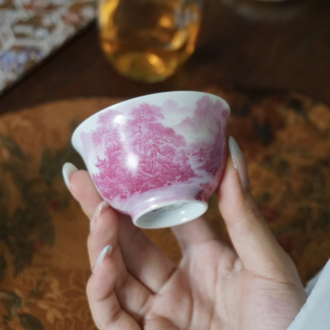 论艺堂 玛瑙红山水内外满工主人杯 70ml