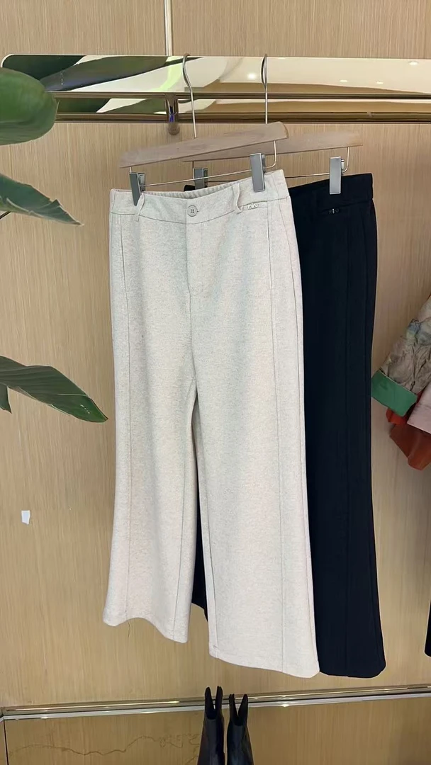 高端时尚气质百搭醋酸羊毛裤6890