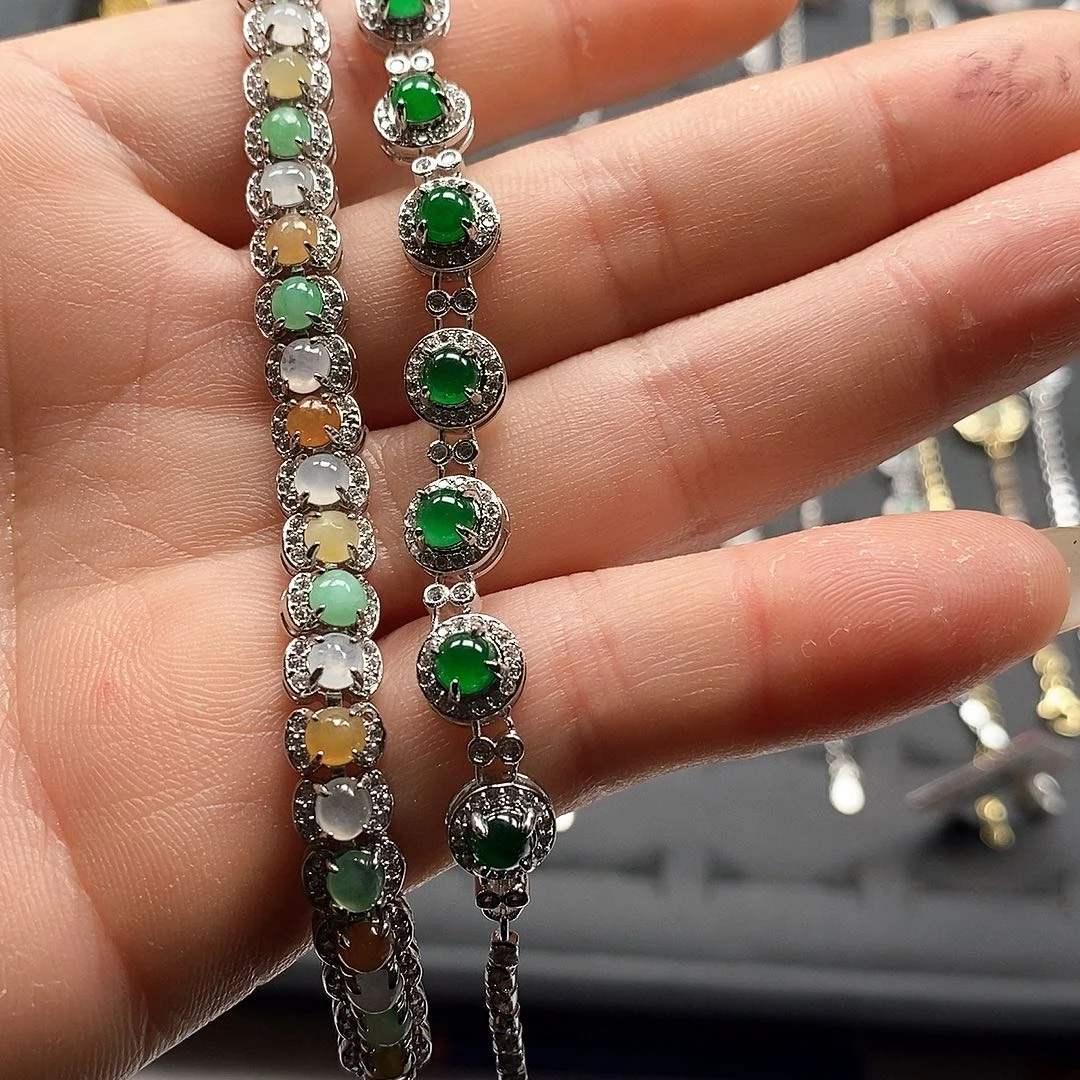 翡翠未镶嵌耳饰手鍊