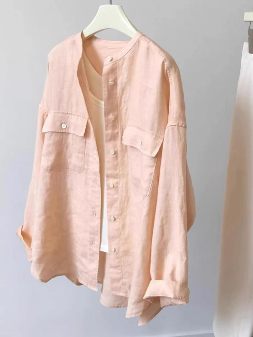 FUJIA STYLE新款韩版简约纯色百搭时尚衬衫C25256